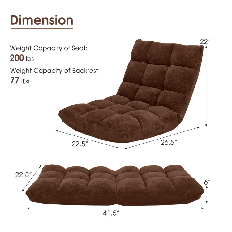 14-Position Adjustable Cushioned Floor Chair - Gallery View 5 of 12