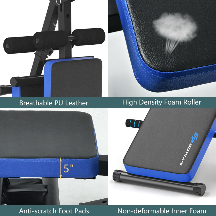 Adjustable Sit Up Bench with LCD Monitor-BlueCostway Gallery View 8 of 8