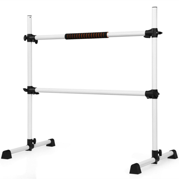 4 Feet Portable Ballet Barre with Adjustable Height-GrayCostway Gallery View 3 of 12