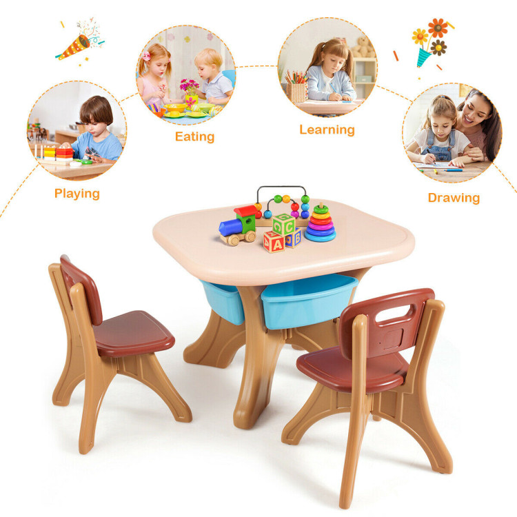 Wooden Play Table, Kids Table and Chairs, Activity Table for Kids