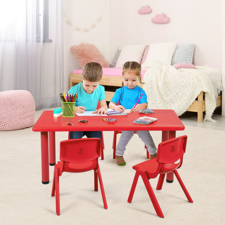 4-pack Kids Plastic Stackable Classroom Chairs-RedCostway Gallery View 3 of 12