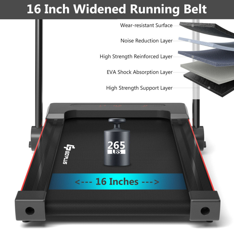 2.25 HP 3-in-1 Folding Treadmill with Table Speaker Remote Control-BlackCostway Gallery View 12 of 13