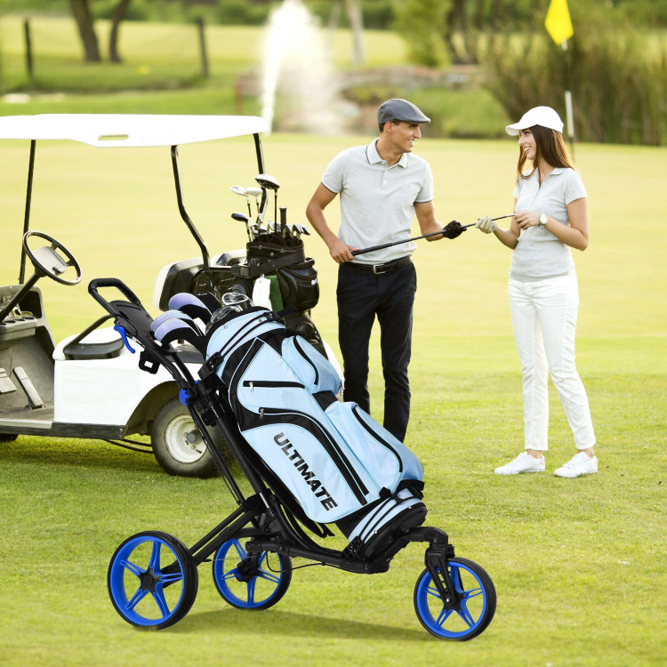 WYRSS Multi-Purpose Golf Push Cart Golf Trolley Manual Push/Pull Golf Cart  Two-Wheeled Push Cart Foldable Ball Charter Golf Golf Cart : :  Juguetes y juegos