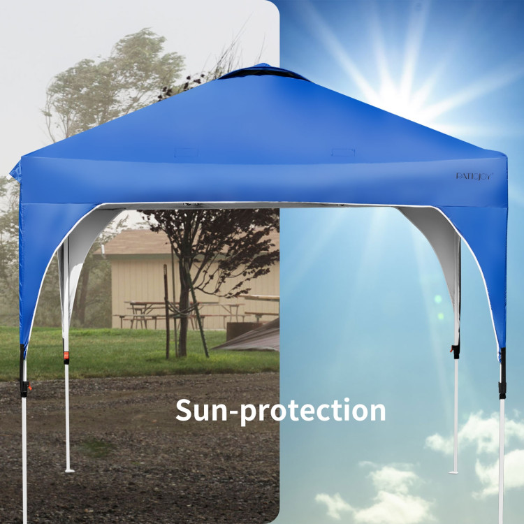 8 x 8 Feet Outdoor Pop Up Tent Canopy Camping Sun Shelter with Roller Bag-BlueCostway Gallery View 11 of 12