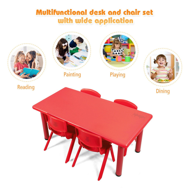 4-pack Kids Plastic Stackable Classroom Chairs-RedCostway Gallery View 9 of 12