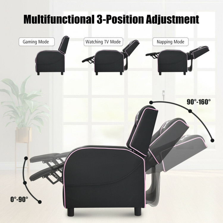 Tangkula Pu Leather Gaming Recliner Chair Single Massage Lounge