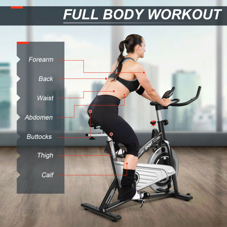 Indoor Exercise Cycling Bike with Heart Rate and MonitorCostway Gallery View 7 of 12
