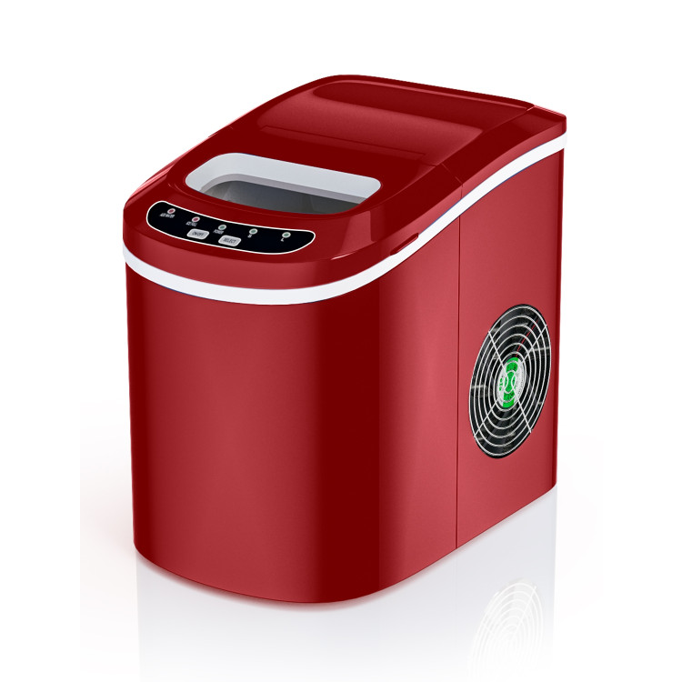 Mini Portable Compact Electric Ice Maker Machine-RedCostway Gallery View 8 of 11