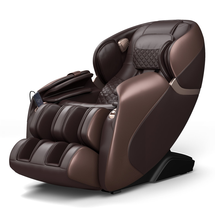 Full Body Zero Gravity Massage Chair Recliner with SL Track-BrownCostway Gallery View 3 of 11