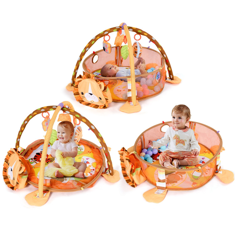 3-in-1 Cartoon Baby Infant Activity Gym Play MatCostway Gallery View 7 of 10