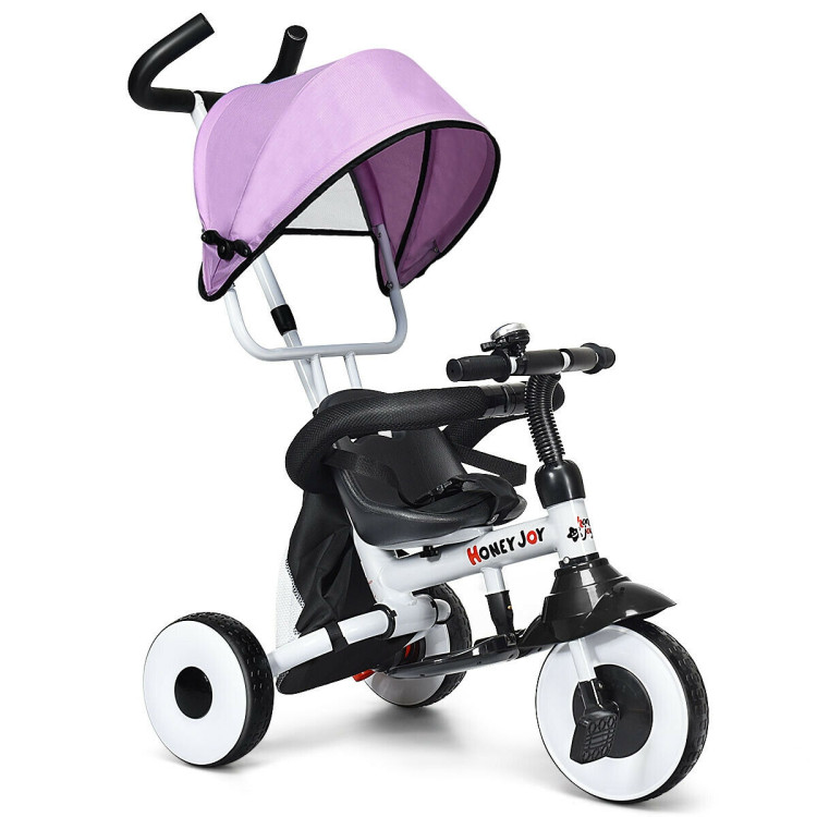 4-in-1 Kids Baby Stroller Tricycle Detachable Learning Toy Bike-PinkCostway Gallery View 1 of 11