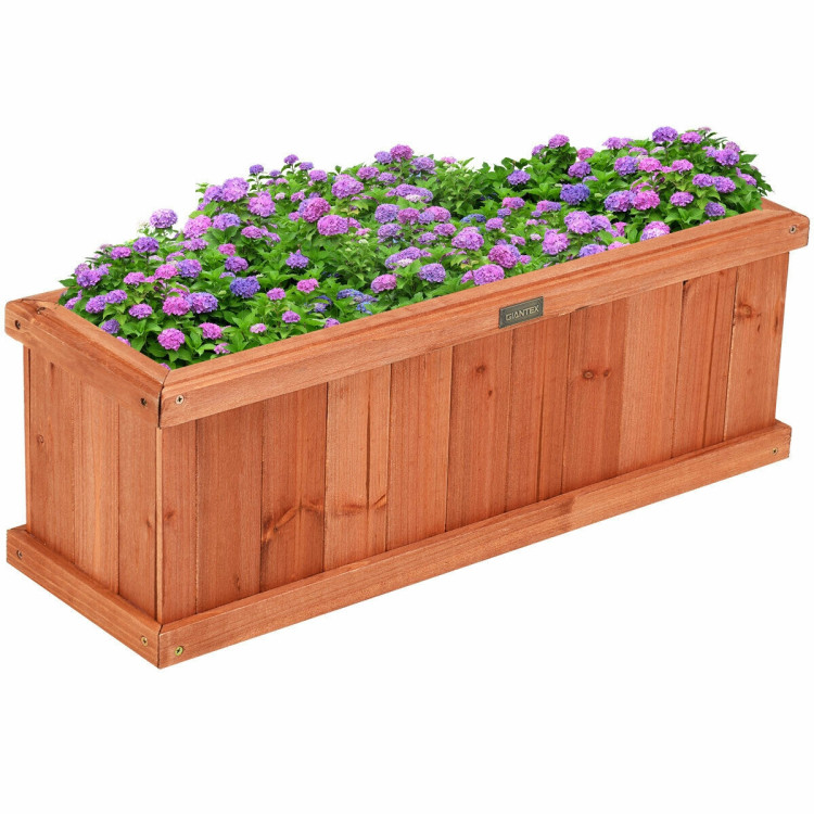 Wooden Decorative Planter Box for Garden Yard and Window Costway Gallery View 7 of 12