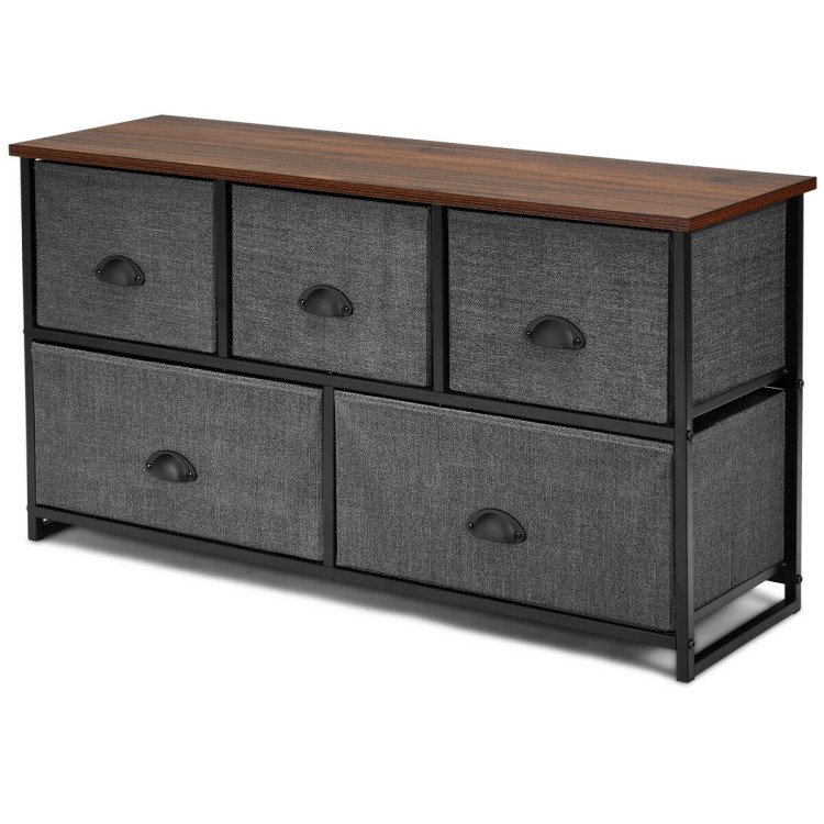 Wood Dresser Storage Unit Side Table Display Organizer-BlackCostway Gallery View 4 of 12