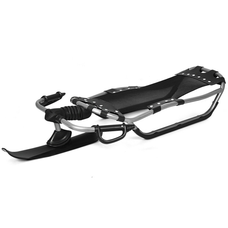 Snow Racer Sled with Textured Grip Handles and Mesh SeatCostway Gallery View 9 of 12