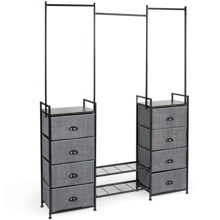 3-in-1 Portable Multifunctional  Dresser with 8 Fabric Drawers and Metal RackCostway Gallery View 1 of 20