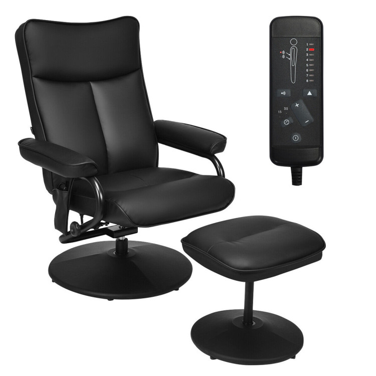 Electric Massage Recliner Chair with Ottoman and Remote ControlCostway Gallery View 1 of 10