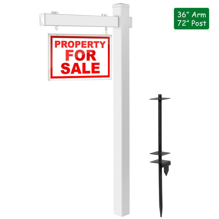 6 Feet Vinyl UPVC Real Estate Realtor Yard Sign Post - Gallery View 4 of 10