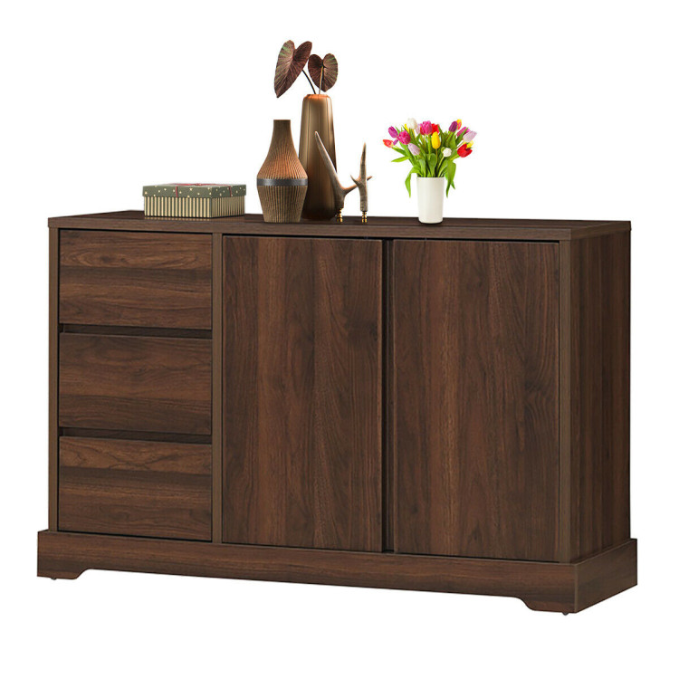 Buffet Sideboard Storage Console Table with 3 Drawers and 2-Door CabinetsCostway Gallery View 9 of 12