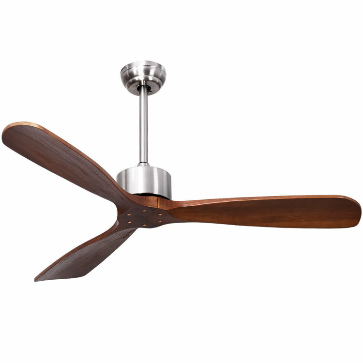 52 Inch Modern Brushed Nickel Finish Ceiling Fan with Remote ControlCostway Gallery View 1 of 12