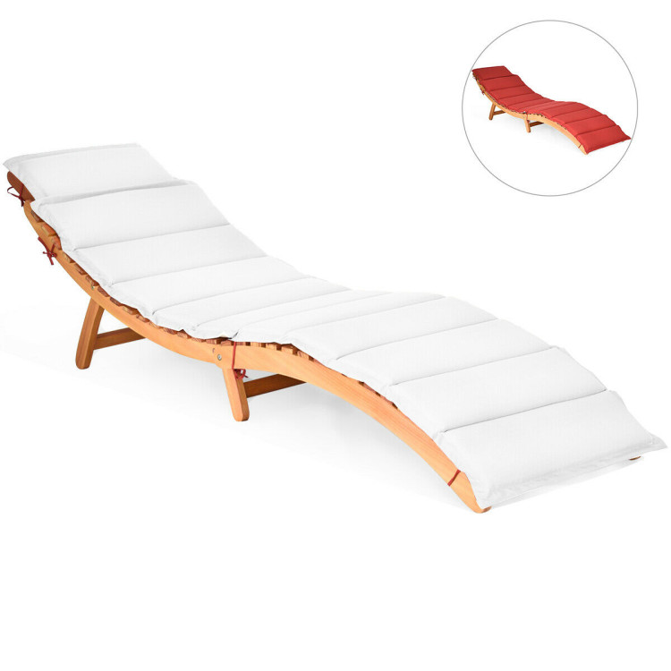Folding Patio Lounge Chair with Double-Sided Cushioned SeatCostway Gallery View 8 of 10