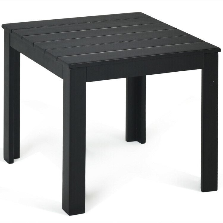 Wooden Square Patio Coffee Bistro Table-BlackCostway Gallery View 1 of 12