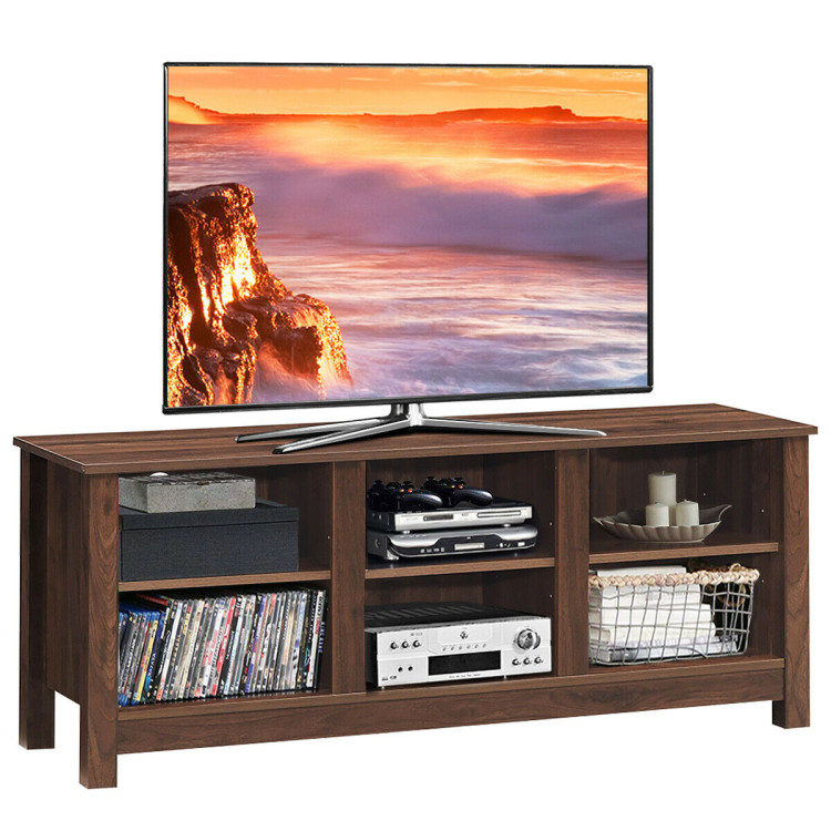 60 Inch  Entertainment TV Stand Cabinet-BrownCostway Gallery View 9 of 13