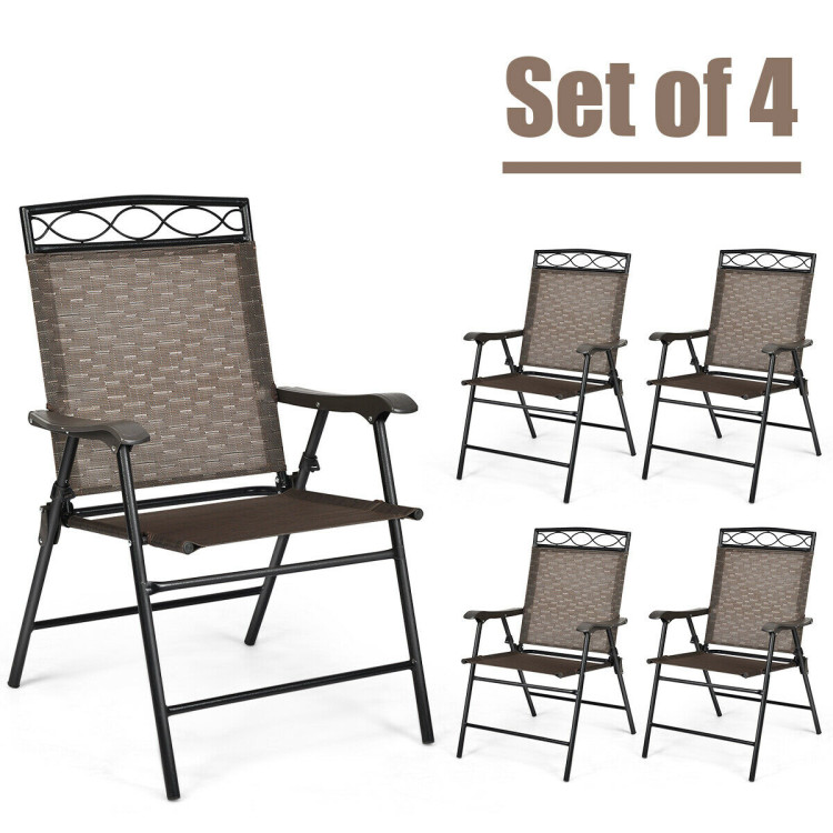 Set of 4 Patio Folding ChairsCostway Gallery View 7 of 11