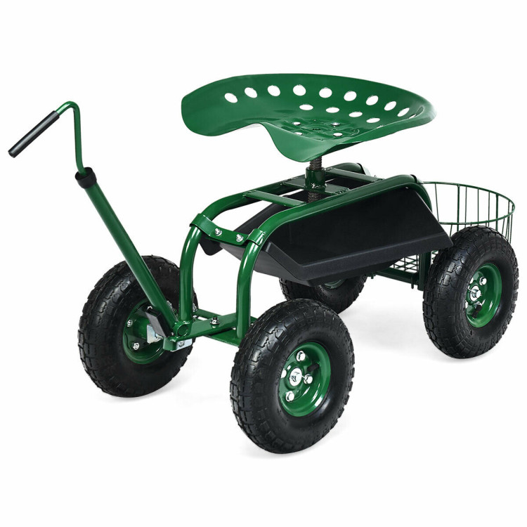 Extendable Handle Garden Cart Rolling Wagon ScooterCostway Gallery View 1 of 10