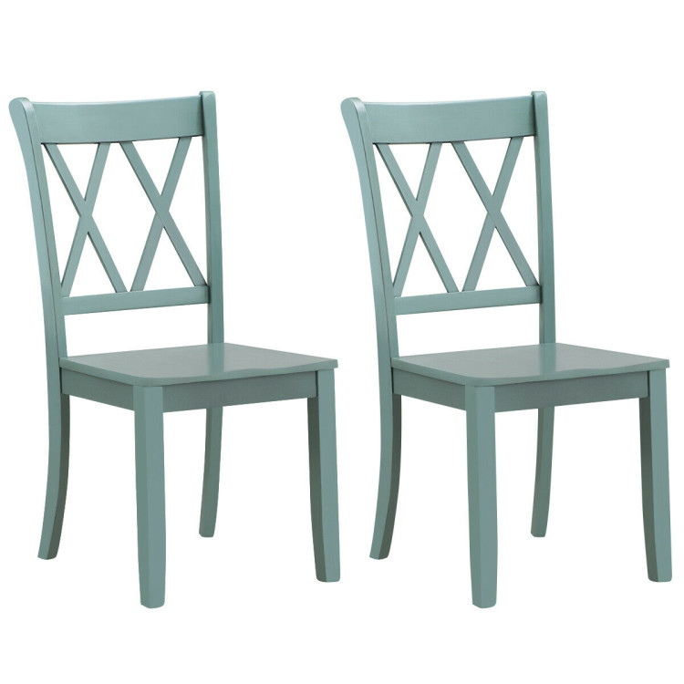 Set of 2 Cross Back Rubber Wood Dining ChairsCostway Gallery View 1 of 14