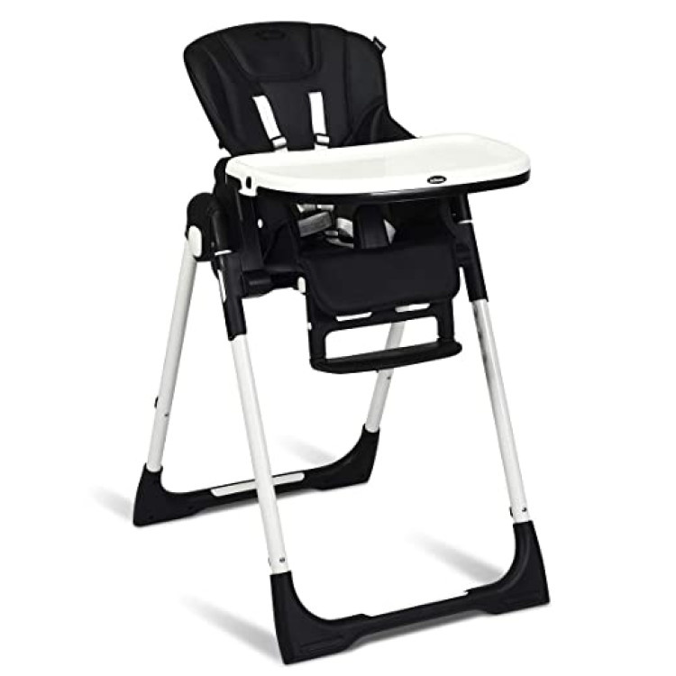 Foldable High chair with Multiple Adjustable Backrest-BlackCostway Gallery View 1 of 9