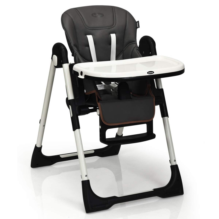 Foldable High chair with Multiple Adjustable Backrest-Dark GrayCostway Gallery View 1 of 9