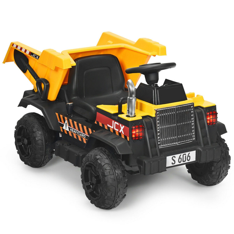 12V Battery Kids Ride On Dump Truck  with Electric BucketCostway Gallery View 1 of 11