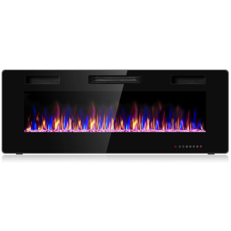 50 inch Recessed Ultra Thin Wall Mounted Electric Fireplace with TimerCostway Gallery View 1 of 13