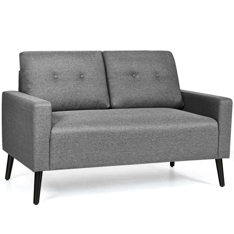 55 Inch Modern Loveseat Sofa with Cloth Cushion-GrayCostway Gallery View 1 of 10