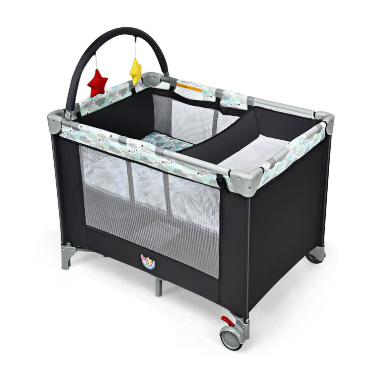 Portable Baby Playard Playpen Nursery Center with Changing StationCostway Gallery View 1 of 13