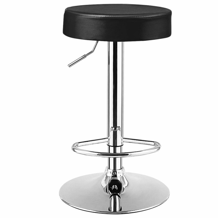 1 PC Round Bar Stool Adjustable Swivel Pub Chair-BlackCostway Gallery View 10 of 11