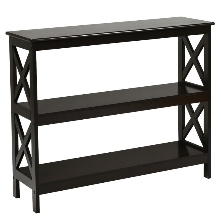 3-Tier Console X-Design Sofa Side Accent Table-EspressoCostway Gallery View 3 of 11