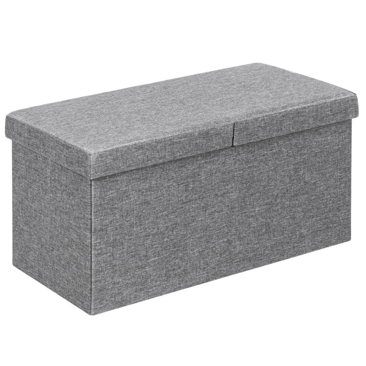30 Inch Folding Storage Ottoman with Lift Top-Light GrayCostway Gallery View 3 of 12