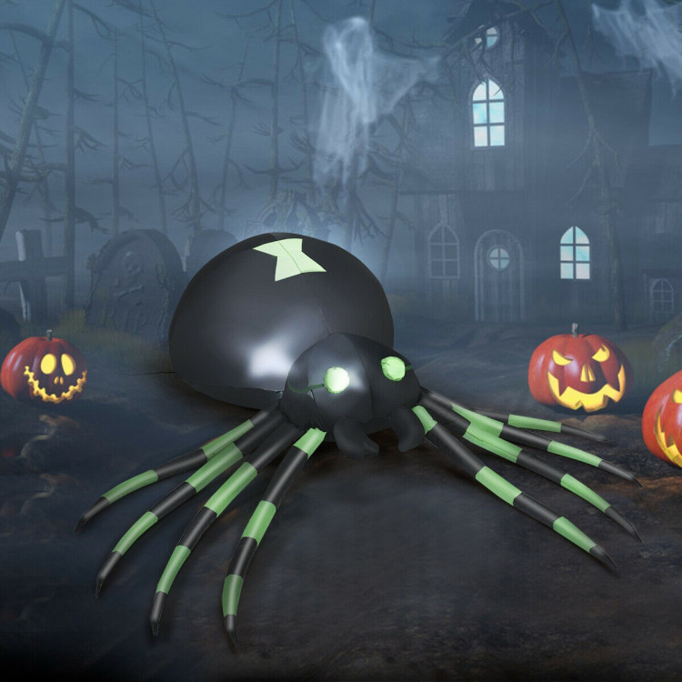 6 Feet Halloween Inflatable Blow-Up SpiderCostway Gallery View 6 of 11