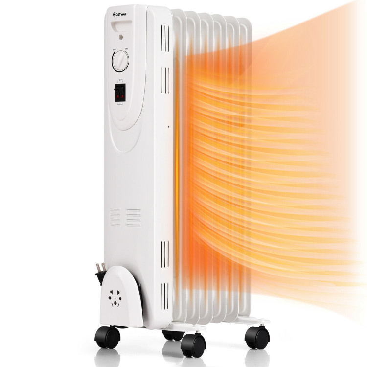 1500W Oil Filled Radiator Heater with Dual Safe ProtectionsCostway Gallery View 7 of 12