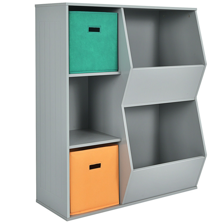 Kids Toy Storage Cabinet Shelf Organizer -GrayCostway Gallery View 1 of 10