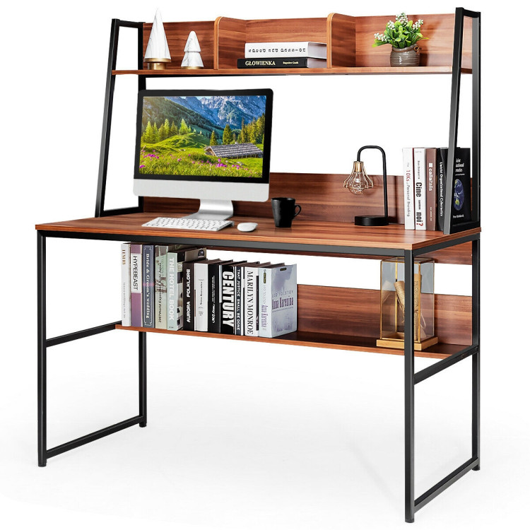47-Inch Computer Desk Writing Study Table Workstation-CoffeeCostway Gallery View 4 of 12