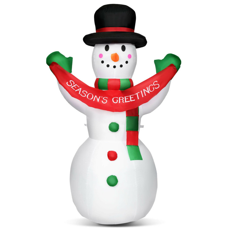 6 Feet Inflatable Christmas Snowman with LED Lights Blow Up Outdoor Yard DecorationCostway Gallery View 1 of 9