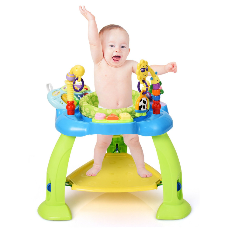 2-in-1 Baby Jumperoo Adjustable Sit-to-stand Activity Center-GreenCostway Gallery View 10 of 10