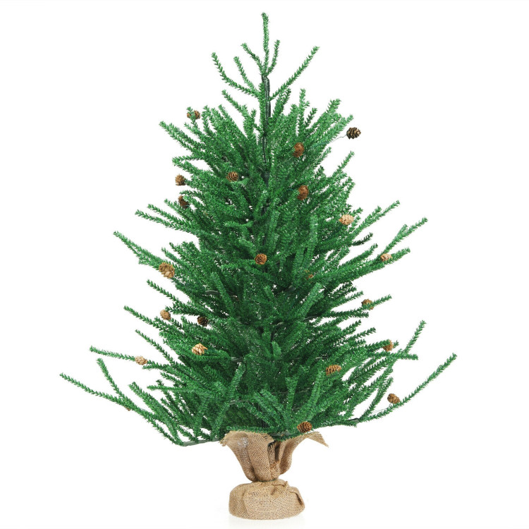 36 Inch Mini Carmel Pine Christmas Tree with 30 PineconesCostway Gallery View 1 of 10