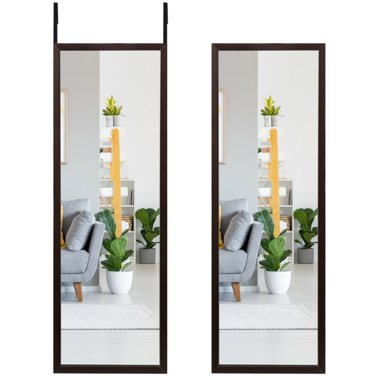 Full Length Metal Door Mirror with Adjustable Hook-CoffeeCostway Gallery View 3 of 12