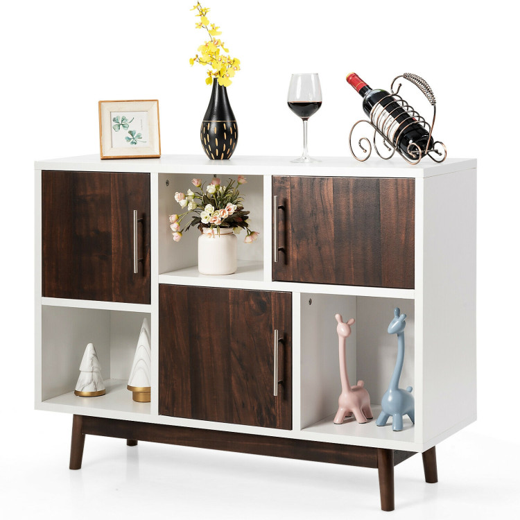 Wood Display Sideboard Storage Cabinet with Storage CompartmentsCostway Gallery View 4 of 12