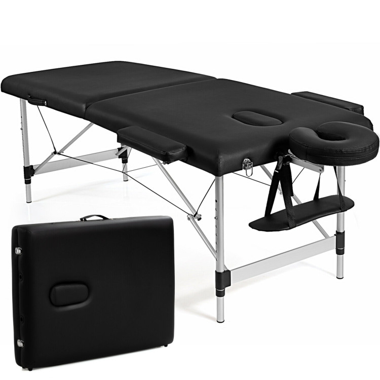 84 Inch L Portable Adjustable Massage Bed with Carry Case for Facial Salon Spa -BlackCostway Gallery View 4 of 12
