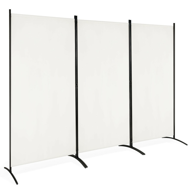 3-Panel Room Divider Folding Privacy Partition Screen for Office Room-WhiteCostway Gallery View 3 of 12