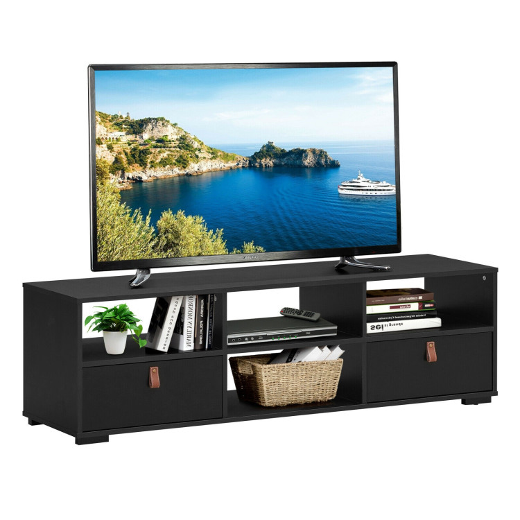 TV Stand Entertainment Media Center Console for TV's up to 60 Inch with Drawers-BlackCostway Gallery View 8 of 12